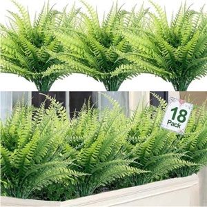 18 Bundles Artificial Plants Summer Decor Fake Plants Greenery Plant Boston Fern